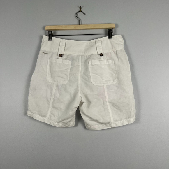 Columbia women short Linen blend white size 10 - Picture 2 of 10